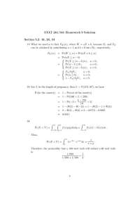 Solutions to Statistics Homework: Probability Distributions