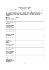 Factor Analysis Exercise for Community Coalitions: Identifying Factors from Survey Data - 