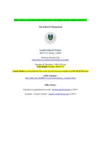 Leadership and Values - Lecture Notes | MGT 532