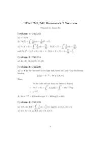 4 Problems on Probability Theory with Solution - Homework 2 | STAT 241