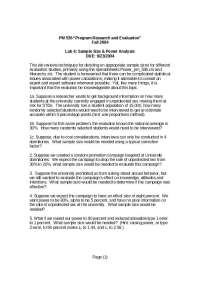 Sample Size and Power Analysis for Program Research and Evaluation - Prof.  Valente
