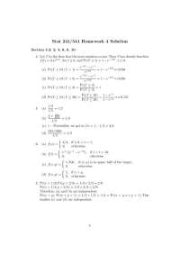 Solutions to Stat 241/541 Homework 4: Probability Distributions and Independence