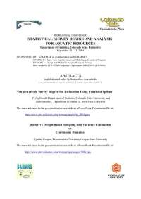 Third Annual Conference: Statistical Survey Design and Analysis for Aquatic Resources