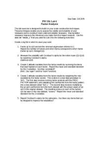 Factor Analysis - Program Evaluation and Research | PM 536