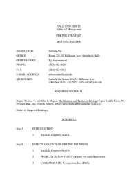 Syllabus Schedule for Pricing Strategy | MGT 555