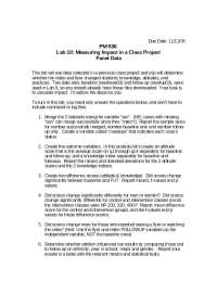 Lab 10: Measuring Impact in a Class Project Panel Data | PM 536