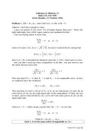 Solutions to Midterm 2 | Calculus III | MATH 226 - Docsity
