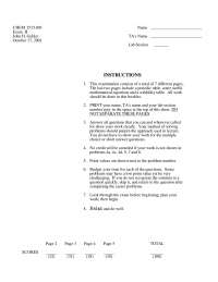 Exam 2 Solution Key - General Chemistry - Fall 2001 | CHEM 1515 - Docsity