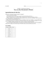 10 Questions on Programming Languages I - Old Exam 1 | COP 4020 - Docsity