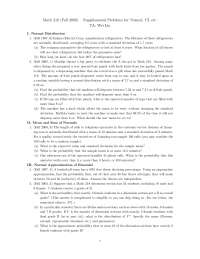 Supplemental Problems on Probability for Business | MATH 218 - Docsity