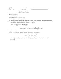 Fall 1999 - 4 Problems of Engineering Analysis - Exam 1 | EGN 3420 ...