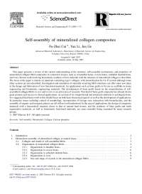 Self-assembly of mineralized collagen composites