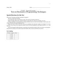 5 Solved Problems on Programming Languages I - Exam 2 | COP 4020 - Docsity