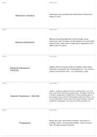 Legal Terms: Attractive Nuisance, Adverse Possession, Contracts, and Criminal Law