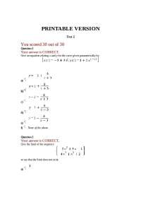 Solutions to Test 2 for Calculus II | MATH 1432