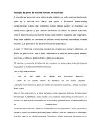 A inserção de genes da insulina humana em bactérias