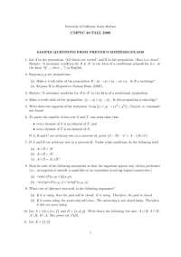 27 Questions Midterm Exam - Foundations of Computer Science | CMPSC 40