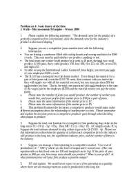 Problem Set 4 - Basic Theory of Firm - Microeconomics Principles |