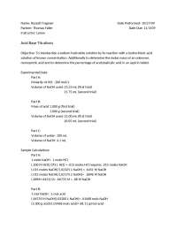 Acid - Base Titrations - General Chemistry Lab | CHEM 1045 - Docsity