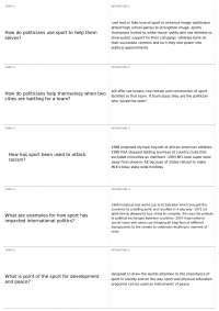 Politicians and Sport: Image Enhancement, City Rivalries, and International Politics