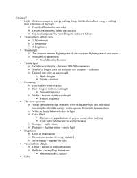 Light, Visual Effects of Light Rays, Wavelength - Notes | HUEC 2032 ...