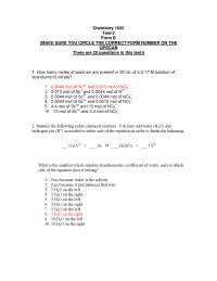Test 2 Questions with Answers - General Chemistry | CHEM 1035 - Docsity
