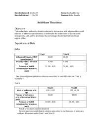Acid Base Titrations - Experiment Manual - General Chemistry Lab | CHEM ...