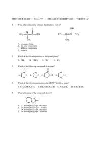 25 Questions in First Exam - Organic Chemistry I | CHEM 2210