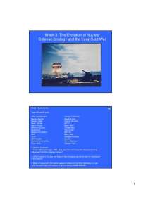 The Evolution of Nuclear Defense Strategy during the Early Cold War - Prof. William Knobla