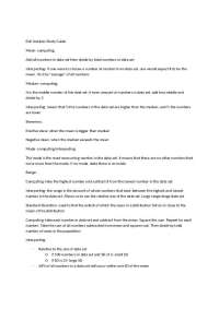 Statistics Study Guide: Mean, Median, Mode, Range, Deviation, Z-Scores, Charts, Comparison