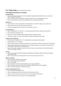 LCE Study Guide: Scientific Method, Biomolecules, Spectrophotometry, Solutions, Enzymes, S