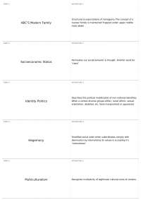 Terms and Definitions in Sociology and Linguistics
