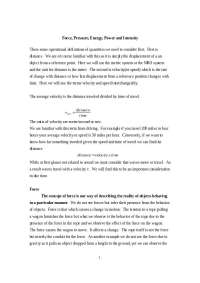 Understanding Force, Pressure, Energy, Power and Intensity: Concepts in Physics - Prof. Ro