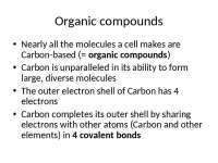 Carbon and Organic Compounds: Structure, Properties, and Health Implications - Prof. Maria