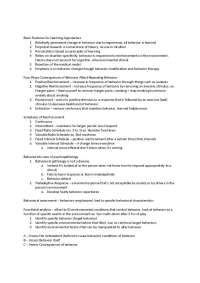 Basic Features for Learning Approaches - Psychology of Personality | PSY 353