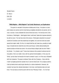 Wild Nights-Wild Nights by Emily Dickinson, an Explication - Literature |