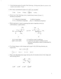 Exam 1 with Solution for Organic Chemistry I | CHEM 232 - Docsity