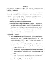 Notes on Social Psychology and Individual Differences | PSY - Docsity