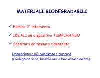 Materiali biodegradabili per medicina: polimeri e biomateriali con elettrospinning - Prof.