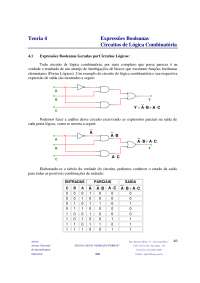 Expressões Booleanas e Circuitos de Lógica Combinatória