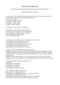 Simulado e interpretação de texto com gabarito