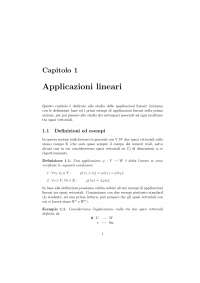 Appunti di Geometria - Applicazioni lineari