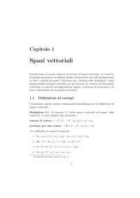 Appunti di Geometria - Spazi vettoriali