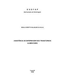 Monografia: Assistência de Enfermagem nos Transtornos Alimentares