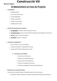 Mantenimiento en Fase de Proyecto: Conservación y Prevención de Fallas - Prof. Pascual