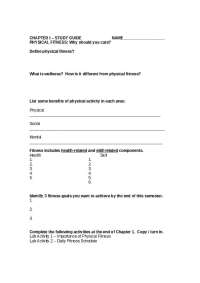 Physical Fitness Study Guide: Understanding the Importance and Setting Goals - Prof. Josep