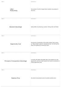 Chapter 3 | ECON 319 - International Economics