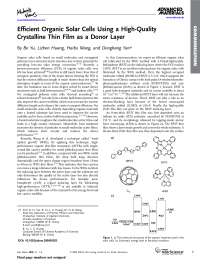 Efficient Organic Solar Cells Using a High-Quality Crystalline Thin ...