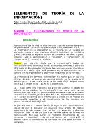 TEORÍA DE LA INFORMACIÓN (Resumen muy currado del libro de Paco Sierra)