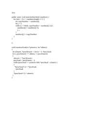 Metodo insertion sort - codigo em java - Docsity